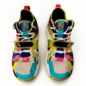 Nike Jordan Why Not Bright Colorful Graffiti Zero.3 Sneaker Shoes Sz 9
